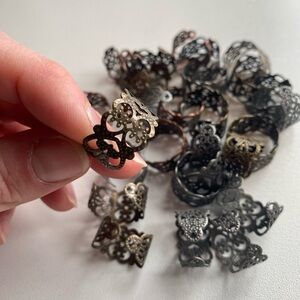 Lot of 29 Elegant Silver Filigree Rings